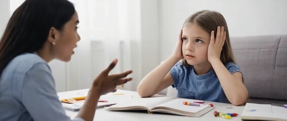 Therapist and Little Girl in Therapy Session: A compassionate therapist engages in a one-on-one therapy session with a young girl.