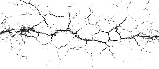 Naklejka premium Weathered black and white grunge wall with scratched background. damaged aged stone surface featuring abstract cracked pattern.