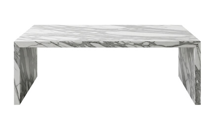 Modern marble table isolated on white background front view