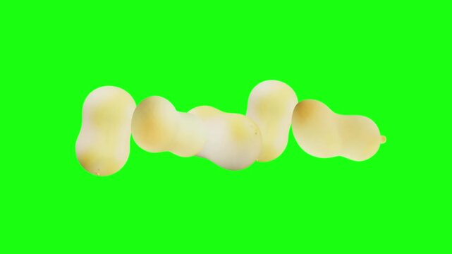 3D peanuts animated on green screen background