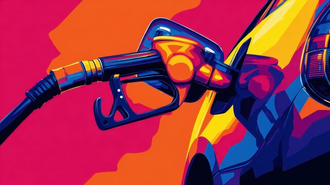 Gas Pump Nozzle in Car Fuel Port