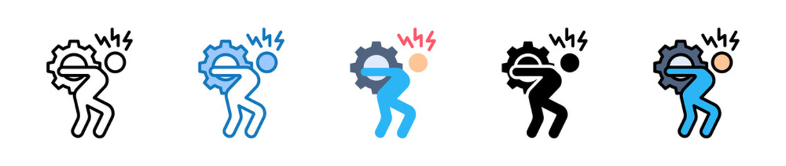 Workload multiple style icons set design vector illustration. 