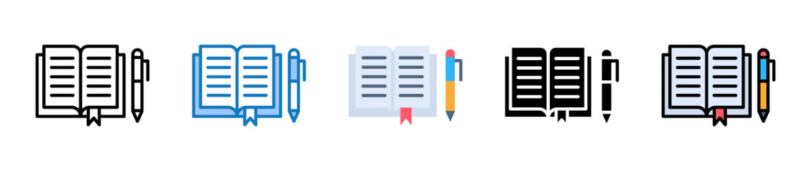 Journal multiple style icons set design vector illustration. 