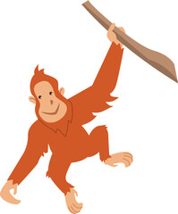 orangutan flat illustration