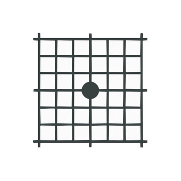 Go game board symbol icon simple illustration square grid black dot center boardgame traditional
