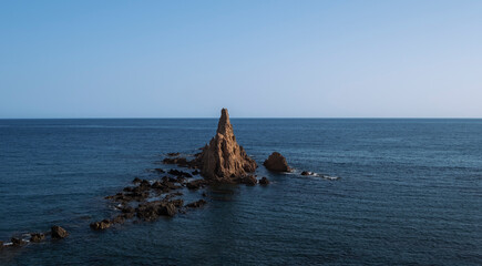Volcanic islet in Cabo de Gata, Almeria, Spain