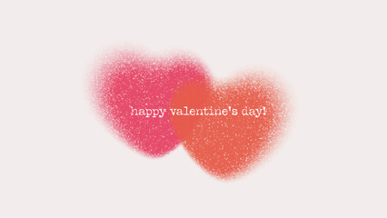 Soft gradient heart shape with halftone dots and groovy noise effect. Abstract blurred romantic element with pink and red textures for Valentines Day poster or holiday greeting