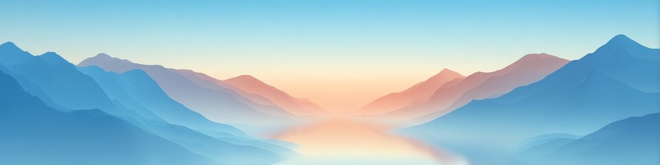 Serene mountains reflecting in calm water.