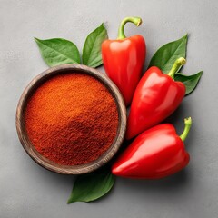 Vibrant red peppers with spice in a bowl.
