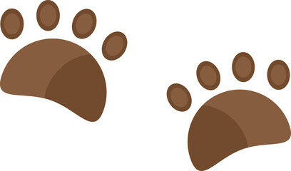 Distinct bear paw prints showcase wildlife track, suggesting wilderness exploration, nature conservation, animal presence.