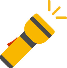 Bright yellow flashlight emits radiant glow, symbolizing guidance, safety, exploration, or emergency preparedness.