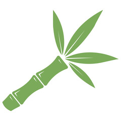 Green Bamboo Icon. Minimalist Eco Nature Symbol for Sustainability and Serenity.