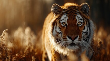 Tiger Face in Golden Light