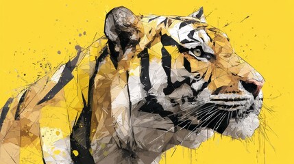 Tiger Head Polygonal Portrait