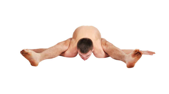A muscular man doing a yoga asana - Powered by Adobe