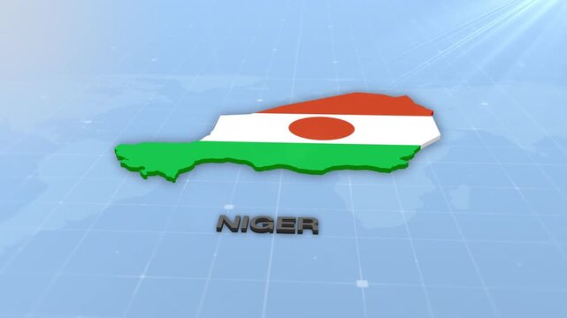 Niger Geographic Map and Flag Animated Motion Graphic Background | Niger Map Animation