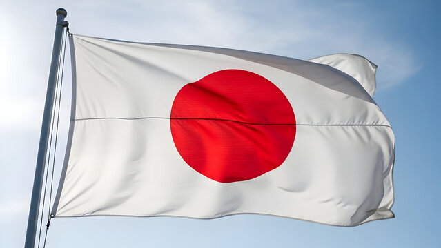 Title: Japanese National Flag with Red Sun Emblem
