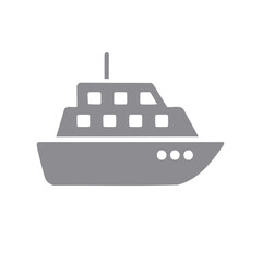 Fototapeta premium Simple Cruise Ship Illustration for Travel Brochure or Ocean Transport Icon
