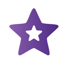 Obraz premium Purple Star with Inner Star Shape Illustration Isolated
