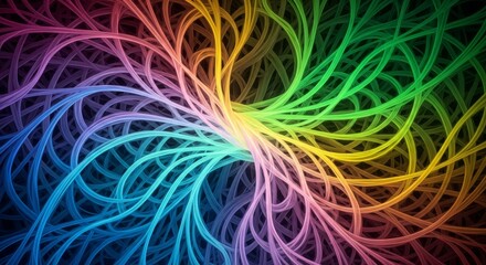 Neon Futuristic Woven Fabric Abstract