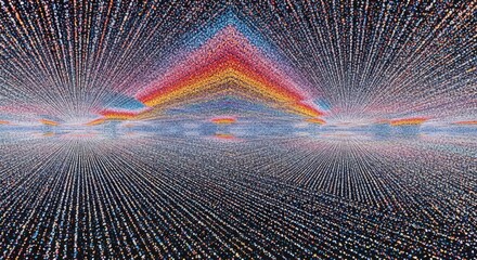 Abstract Infinite Corridor of Dynamic Floating Particles