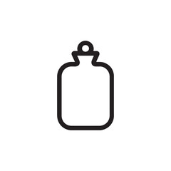 Minimal Hot Water Bottle Silhouette Icon for Comfort and Warmth on White Background