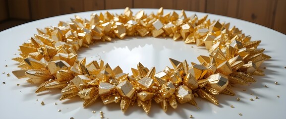 a beautiful golden ornament for Christmas 