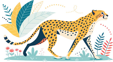 Fototapeta premium Bold Cheetah Icon Vector Flat Design