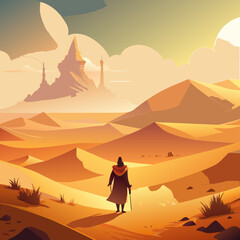 sunset in the desert