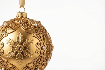Gold ornament partially cropped for clean copy-space layout
