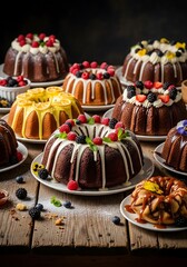 Delicious Bundt Cakes - A Sweet Feast for the Eyes.