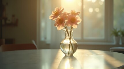 Flowers in Vase on Table