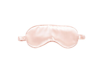Isolated Silk Sleep Mask In Soft Pink On Transparent Background. Concept For Bedtime Routine, Luxury Self Care, Beauty Sleep Products, And Wellness Accessories For Modern Relaxation-Focused Consumers