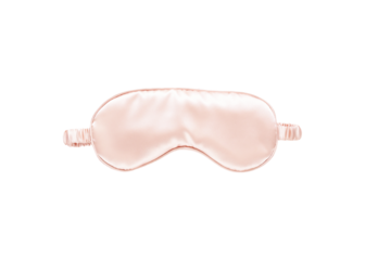 Isolated Silk Sleep Mask In Soft Pink On Transparent Background. Concept For Bedtime Routine, Luxury Self Care, Beauty Sleep Products, And Wellness Accessories For Modern Relaxation-Focused Consumers