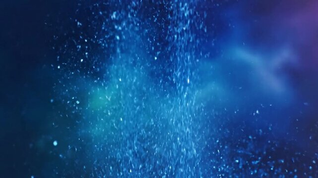 Glitter In Waterfall with blue glitter particles falling in effect abstract background style featuring glitter, blue, particles,