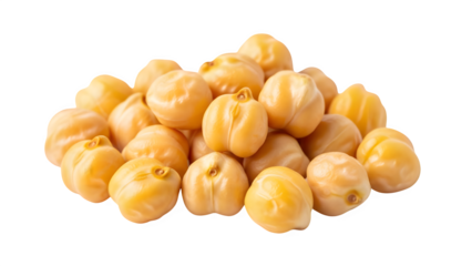 Yellow chickpeas, isolated on white or transparent background. PNG