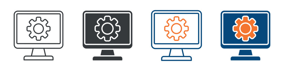 Configuration Icon Set Multiple Style Collection 