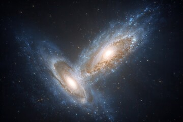 Galaxy merger with extended luminous arms and glowing interstellar dust