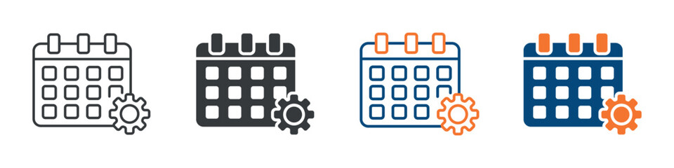 Schedule Icon Set Multiple Style Collection 