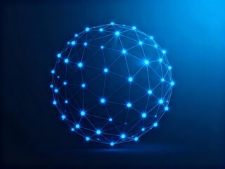 Obraz premium Blue glowing network sphere