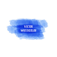 Blue watercolor brush stroke on a white background, abstract art,vector art