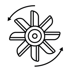 Obraz premium 8 air cooler fan blade spinning icon. Propeller fan icon vector. Rotate propeller icon. Fan blade spinning icon. vector illustration. 