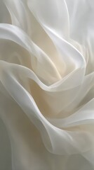 Obraz premium Silky Layered Curved Folds With Warm Cream Soft Highlights Forming Elegant Cloud Dancer Abstract Flowing Drapery Texture