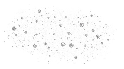 Shimmering Silver Snow Cluster,  Seasonal Winter Design,  Gentle Winter Scatter Pattern with Silver Snowflakes, Soft Silver Snow Sprinkle, Soft Scattered Winter Design