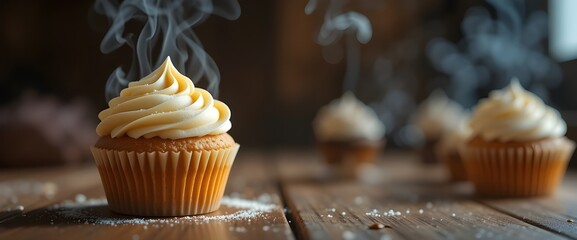 delicious cupcakes baked and frosted