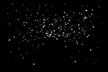 White Starfall Bokeh – Soft Glowing Lights on Black, Stars bokeh background
