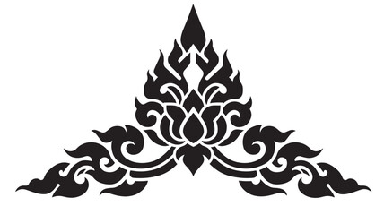 an intricate black floral design with flowing curves and pointed edges a beautiful ornamental element on transparent background silhouette high quality professional detailed modern elegant stylish