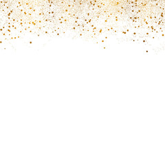 Gold Star Confetti Border, Golden Stars Edge Decoration, Gold Foil Star Scatter, Festive Border Background, Luxury Decorative Border