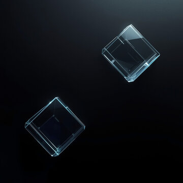 blue glass cubes wallpaper 