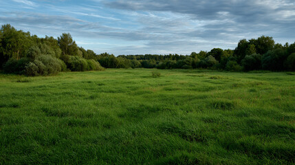 Obraz premium Lush green meadows and forests.